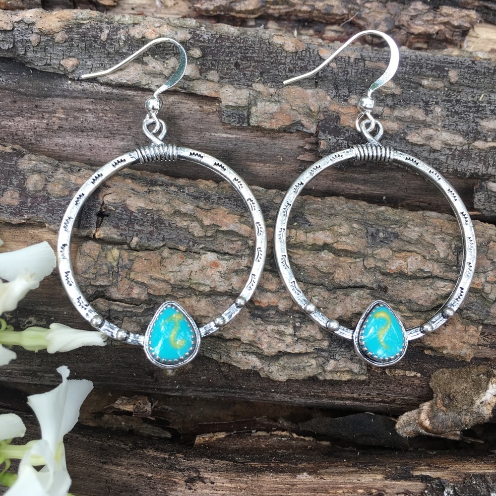 Host Pick 🦋 Silver & Turquoise Colored Earrings